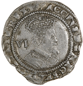 James I (1603-1625), Sixpence, 1622, mm. thistle, sixth bust, 2.91g/4h (N 2126; S 2670). Nearly very fine (£100-120) 