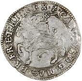 Charles I (1625-1649), Halfcrown, Gp I, mm. lis, horse with decorated housing, no ground line, rev. square-topped...