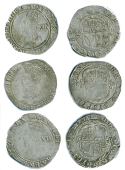 Charles I (1625-1649), Shillings (3), all Gp D, mm. portcullis, one with large bust, plain arches, 6.07g/8h,...