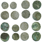Elizabeth I (1558-1603), Elizabeth I, Sixpence, 1584; Charles I, Shillings (6), mm. plume, tun, anchor, triangle...