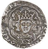 Edward IV (First reign, 1461-1470), Halfgroat, Canterbury, Abp Bourchier, mm. [pall on obv.], sun on rev.,...