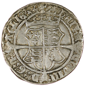 Henry VIII (1509-1547), Groat,  mm. crown, hi by harp (Jane Seymour), 2.49g/5h (S 6473; DF 202). Very fine,...