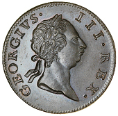 George III (1760-1820), Halfpenny, 1766 (S 6612; DF 580). Extremely fine and attractively patinated (£80-100)
