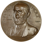 Liverpool, University College, George Holt Medal, 1897, a bronze award by Sir G. Frampton, portrait three-quarters...