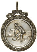 Merchiston, Merchiston Curling Club, a silver Prize Medal by Sclater, curling scene, rev. named (Won by Mr. Alexr....