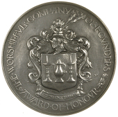 The Worshipful Company of Founders, Award of Honour, a silver medal, unsigned, arms and crest, rev. artisans pouring...