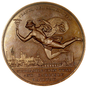 William Wyon, an important collection of bronze medals (32), viz. trials for war medals (12), George IV Royal...