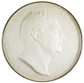 William IV, Accession, 1830, a silver medal by W. Wyon after F. Chantrey, bust right, rev. adelaide regina cudi...