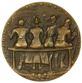 Wilsons Werbung bei den Neutralen [President Wilson’s Successes], 1917, cast bronze, Wilson enticing Chinese...