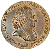 Macclesfield, Roe & Co, Westwood’s Farthings (3), 1790, buttons on coat, 5.99g/12h (DH 84), 1791, buttons on coat,...
