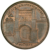 Ipswich, James Conder, Penny, 1797, Wolsey’s Gate, rev. from the same die as previous, edge plain, 16.86g/12h (DH...