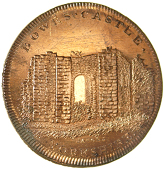 Bowes, Skidmore’s Globe series, Penny, remains of Bowes Castle, rev. globe, edge lettered, 24.17g/12h (DH...