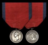 Waterloo 1815, two fine contemporary miniature dress medals, 22mm, the first named in running script (Lieut. Anthony...