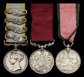 The Light Brigade group of three to Trumpet Major John Keates, 11th Hussars, who had his horse killed under him at...