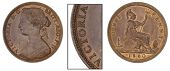 Victoria (1837-1901), 1860, dies Dd, similar, but t over t in victoria, second n in penny double-entered, 9.42g/12h...
