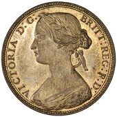 Victoria (1837-1901), 1860, dies Dd, similar, but f of f d treble-entered, 9.40g/12h (Gouby J; Satin 10; F 10 [dies...