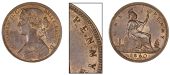 Victoria (1837-1901), 1860, dies Ed, similar, but raised ‘dot’ between e and first n of penny, 9.46g/11h (Gouby...