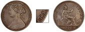 Victoria (1837-1901), 1860, dies Gd, similar, but no colon dots after d of f d, 9.55g/12h (Gouby T; Satin 19; F –;...
