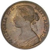 Victoria (1837-1901), 1860, dies Hd, no signature, centre veins of leaves are two incuse lines, b of britt clear of...