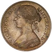 Victoria (1837-1901), 1860, dies Jd, no signature, wreath of 16 leaves, b of britt very close to head, rev. similar,...