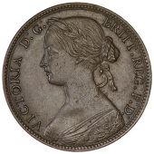 Victoria (1837-1901), 1861, dies Ed, lc wyon on truncation, lock of hair undifferentiated, complete rose to drapery,...