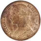 Victoria (1837-1901), 1885, dies Rr, 9.48g/12h (Gouby A; F 121 [Sale, lot 71]; Adams 289; BMC 1735; S 3954). Small...
