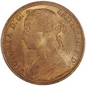 Victoria (1837-1901), 1890, dies Rr, 15 leaves in wreath, rev. normal date, 9.27g/12h (Gouby A; F 130 [Sale, lot...