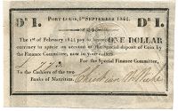 Special Finance Committee, One Dollar, 1 September 1842, L772 (Pick 1F; cf. Rey 1068). Good very fine, scarce...