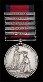 Military General Service 1793-1814, 5 clasps, Badajoz, Vittoria, Pyrenees, Orthes, Toulouse (William Moffit, 88th...