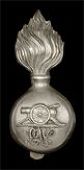 Suffolk Artillery Volunteers, a scarce other ranks white metal grenade plume holder, the ball with applied mounts...