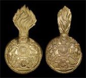 Royal Regiment of Artillery, two very fine and scarce officers’ grenade plume holders c1855-78, both in gilt metal...