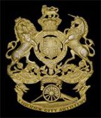 Limerick City Militia Artillery, a most rare officer’s copper gilt helmet plate c1889-1900, QVC Royal Arms, cannon...