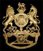The Lancashire Militia Artillery, a very fine and rare officer’s copper gilt helmet plate c1889-1900, QVC Royal...