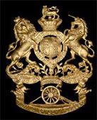 Royal Guernsey Militia Artillery, a fine and rare officer’s copper gilt helmet plate 1878-1900, QVC Royal Arms,...