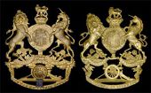 Militia Artillery Permanent Staff, a fine and rare officer’s copper gilt helmet plate 1882-1900, QVC Royal Arms,...