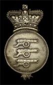 The Royal Regiment of Artillery, a most rare and possibly unique other ranks die-stamped brass tarleton helmet plate...