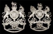 Volunteer Artillery General Pattern Helmet Plates, a very fine officer’s silver plated QVC example, standard QVC...