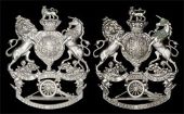 1st Essex Artillery Volunteers, a scarce white metal other ranks QVC helmet plate 1891-1901, Royal Arms, plate with...
