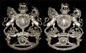 1st Lanarkshire Artillery Volunteers, a scarce other ranks white metal QVC helmet plate 1878-1901, Royal Arms with...