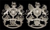 1st Northumberland Artillery Volunteers, a fine and rare officer’s silver plated QVC helmet plate 1878-1901...