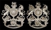 The Highland Artillery Volunteers, a very rare officer’s plated white metal QVC helmet plate 1890-1901, Royal Arms...