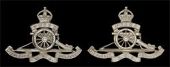 3rd Middlesex RGA Volunteers, two fine and rare other ranks white metal cap badges 1902-08 (KK847) one with double...