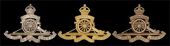 Territorial Artillery, three extremely fine officers’ cap badges (KK821 style) 1908-17, all with double wheel in...
