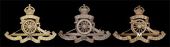 Militia Artillery, three very fine and scarce cap badges 1902-09, standard pattern RA style but with applied ‘M’...