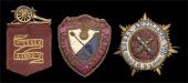 1st Essex Volunteer Artillery Prize Badges, a fine and scarce gold wire and multi coloured silks shield shaped...