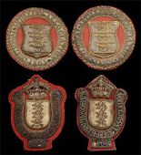 National Artillery Association Annual Awards, four very fine and scarce examples in padded bullion wire and silks,...