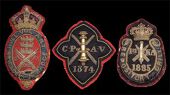 Hull Volunteer Artillery Brigade Badge, a very fine and rare padded bullion wire silk and velvet sleeve badge, a...