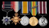 A Great War Mesopotamia operations I.O.M. group of five attributed to Naik Chanan Singh, 45th Sikhs, who was...