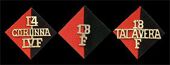 14th (Corunna) Field Bty & 18th (Talavera) Field Bty (2), brass 14/Talavera/IVF, 18/F, 18/Talavera/F, very good...