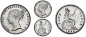 Victoria (1837-1901), Britannia Groats (3), 1838, 1838/horizontal 8, 1839 (ESC 1930, 1931a, 1932; S 3913) [3]. Last...